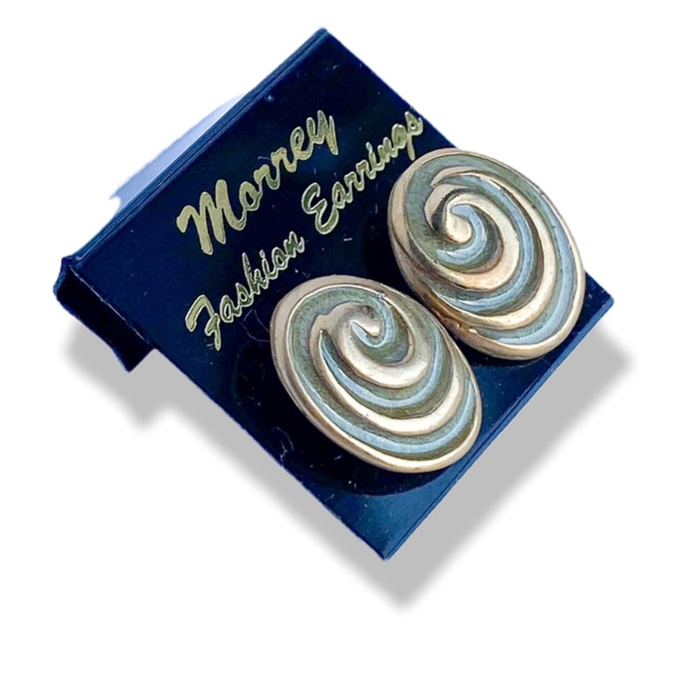 Swirl enamel small stud earrings vintage 80s